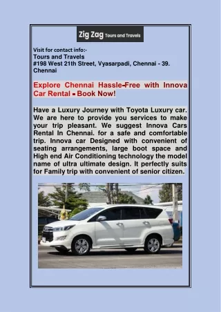 Innova car rental in Chennai
