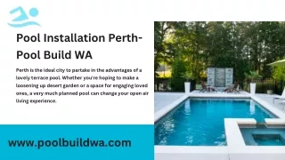 Dive into Luxury: Pool Installation Perth