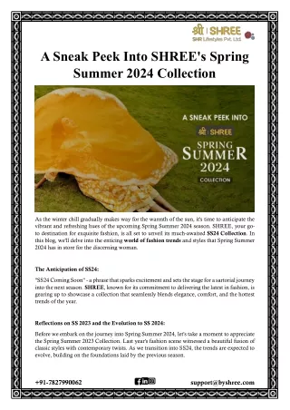 a sneak peek into shree s spring summer 2024