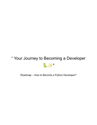 your journey to becoming a developer