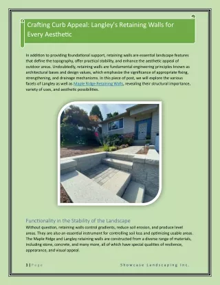 Crafting Curb Appeal Langley's Retaining Walls for Every Aesthetic