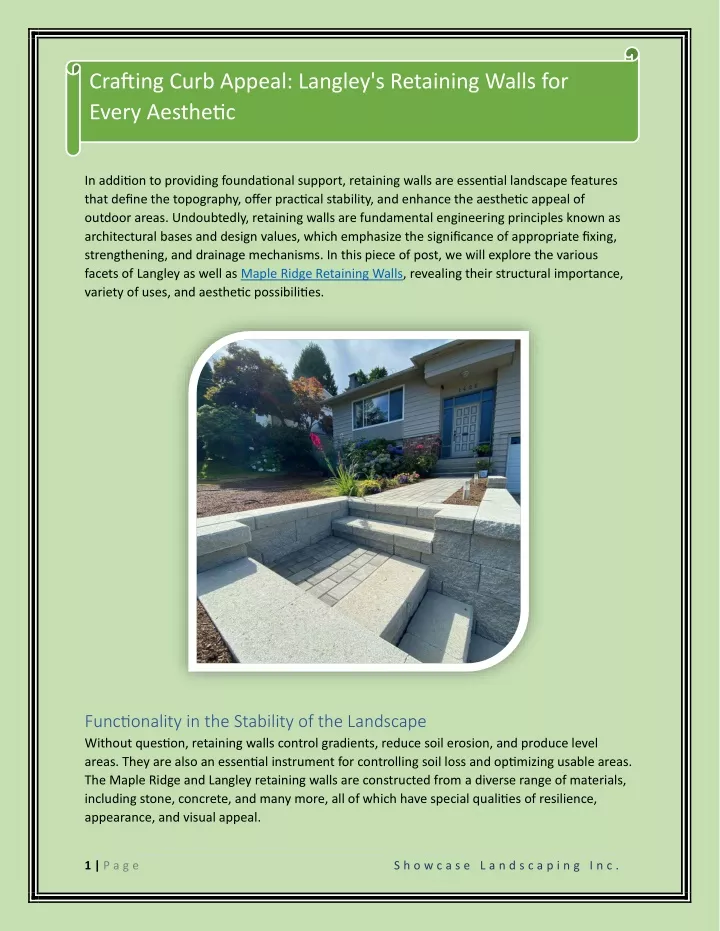 crafting curb appeal langley s retaining walls