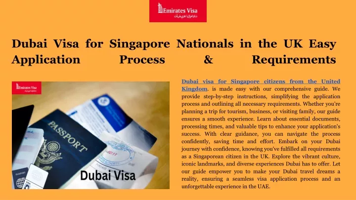 dubai visa for singapore nationals in the uk easy application process requirements