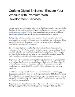 "Maximize Your Website's Potential: Elevate with Professional Web Development S