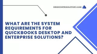 Basic System Requirements for QuickBooks Desktop