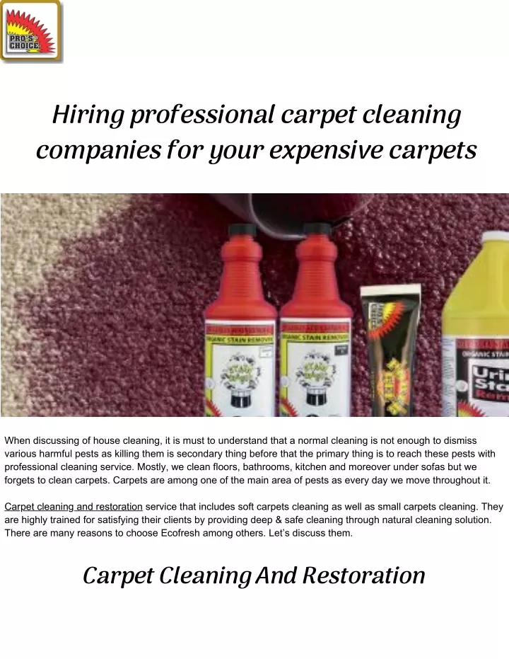 hiring professional carpet cleaning companies