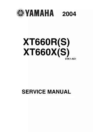 2004 Yamaha XT660R XT660RS, XT660X, XT660XS Service Repair Manual