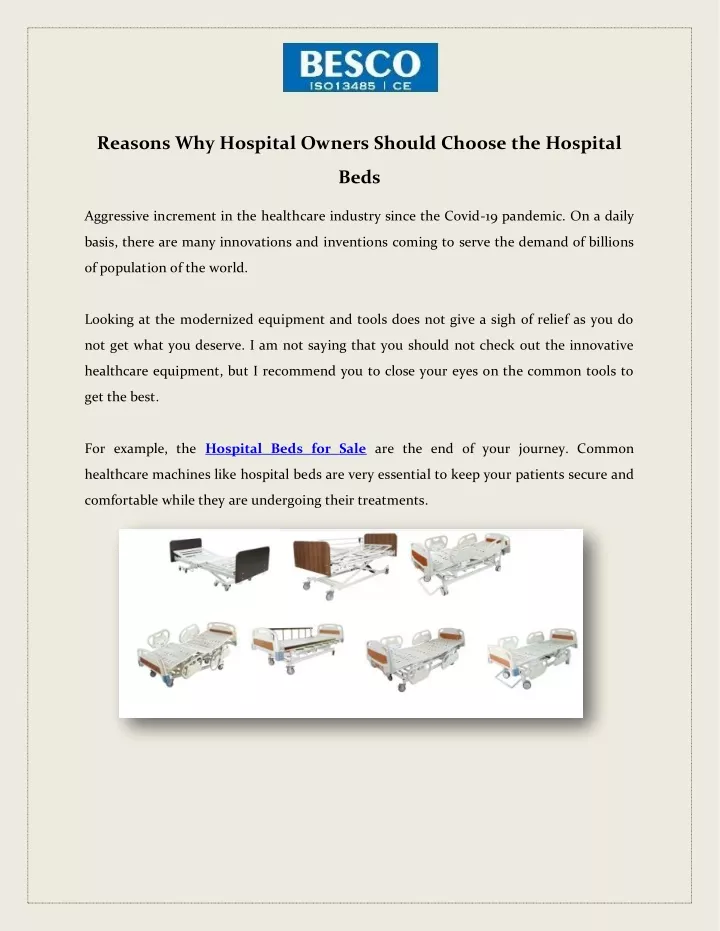 reasons why hospital owners should choose