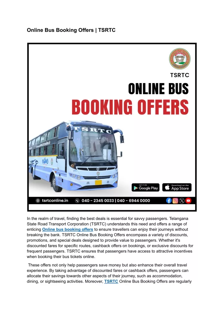 online bus booking offers tsrtc