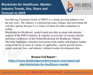Blockchain for Healthcare  market