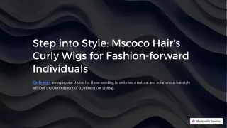 Step into Style Mscoco Hair's Curly Wigs for Fashion-forward Individuals