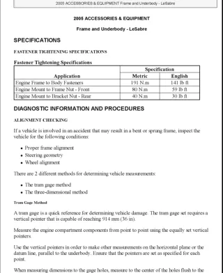 2005 Buick Lesabre Service Repair Manual