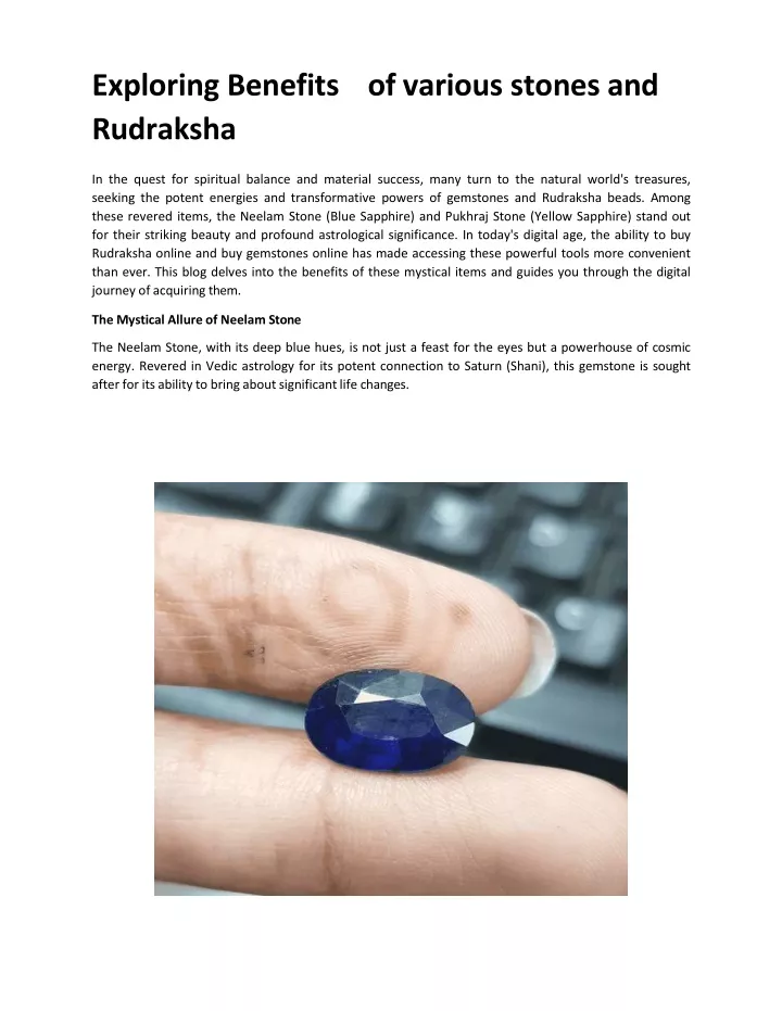 exploring benefits of various stones and rudraksha