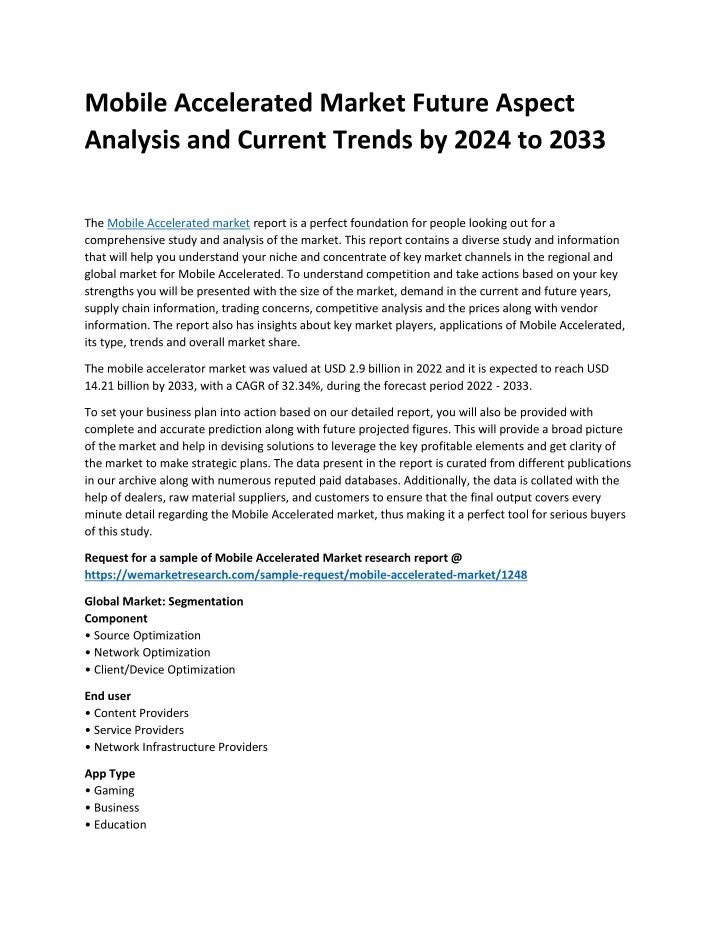 mobile accelerated market future aspect analysis