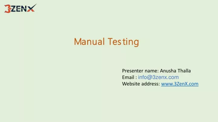 manual testing manual testing