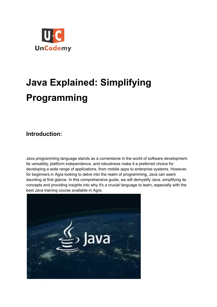 java explained simplifying programming