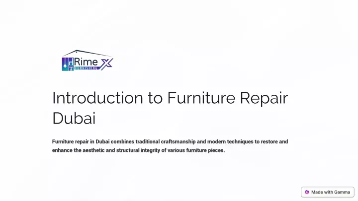 introduction to furniture repair dubai