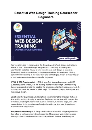 Web Designing Course | SkillIQ