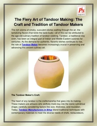 Tandoor Maker