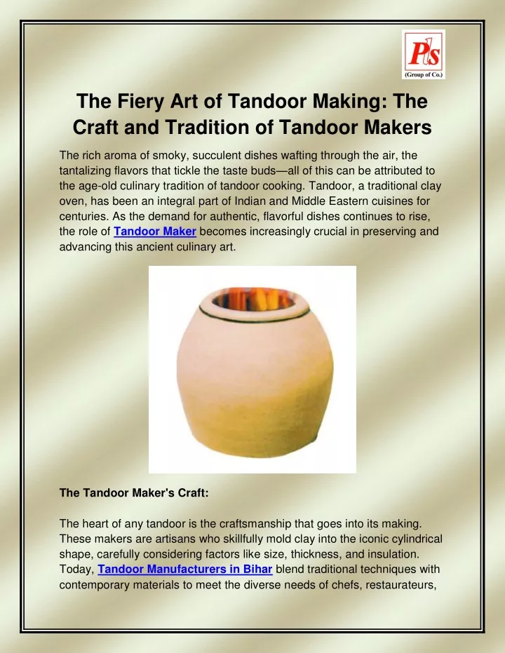 the fiery art of tandoor making the craft