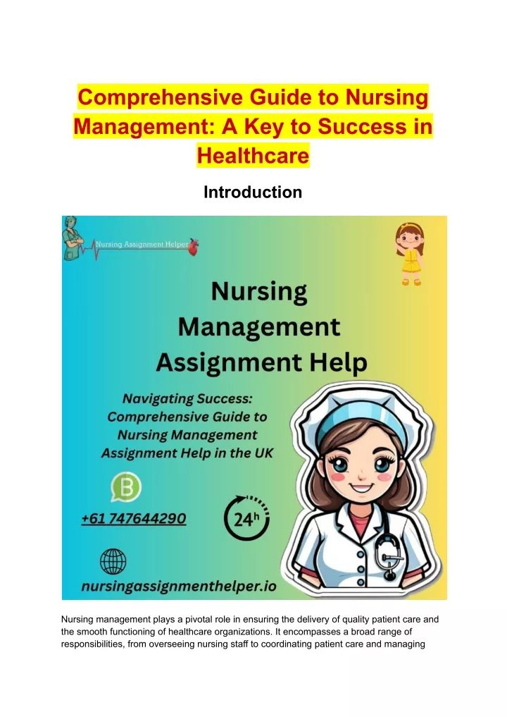 comprehensive guide to nursing management