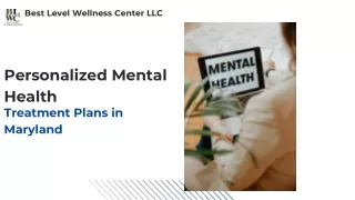 Personalized Mental Health Treatment Plans in Maryland