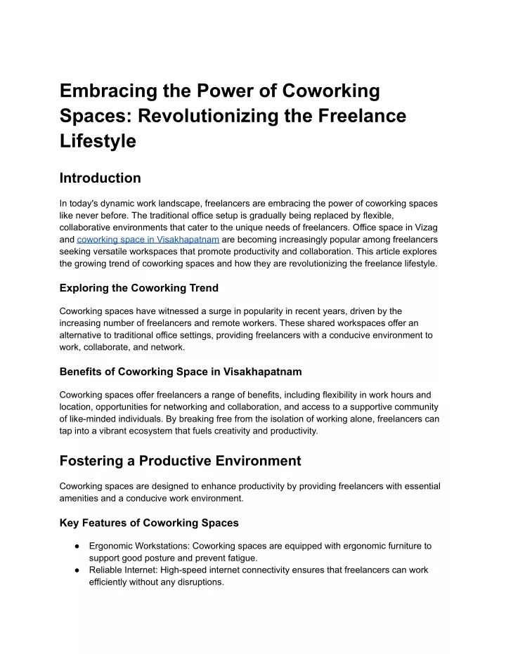 embracing the power of coworking spaces