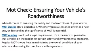 mot check ensuring your vehicle s roadworthiness