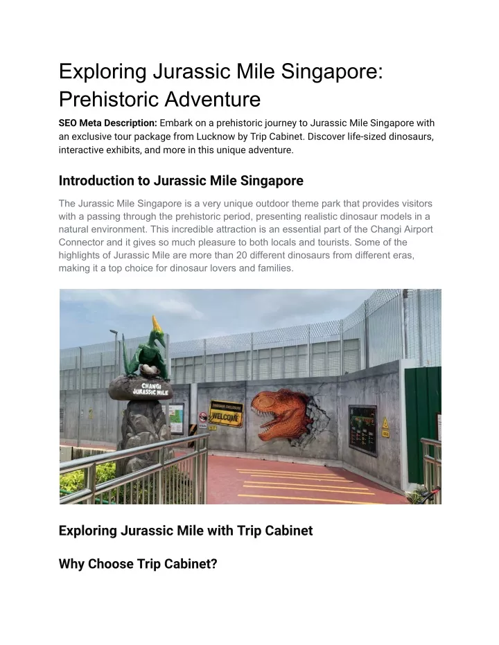 exploring jurassic mile singapore prehistoric