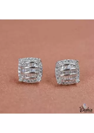 925 Sterling Silver Elegant Ritu Studs Earrings by Dishis Designer jewellery.