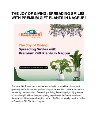 THE JOY OF GIVING: SPREADING SMILES WITH PREMIUM GIFT PLANTS IN NAGPUR!