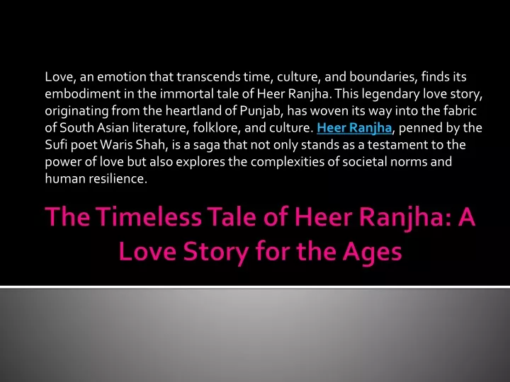 the timeless tale of heer ranjha a love story for the ages