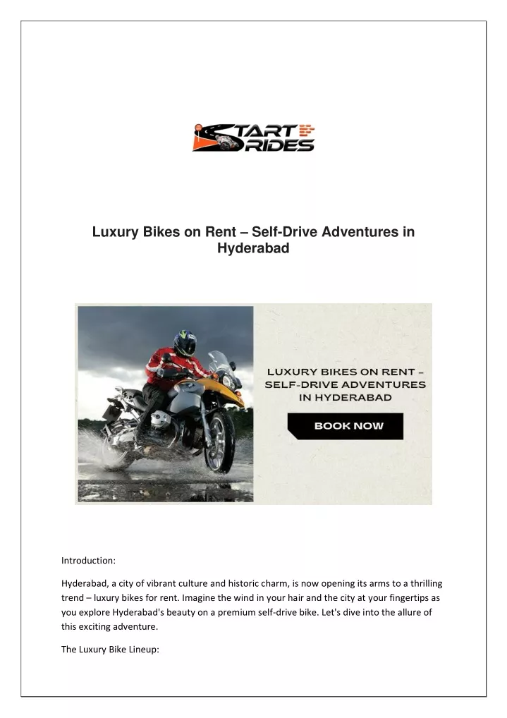 luxury bikes on rent self drive adventures