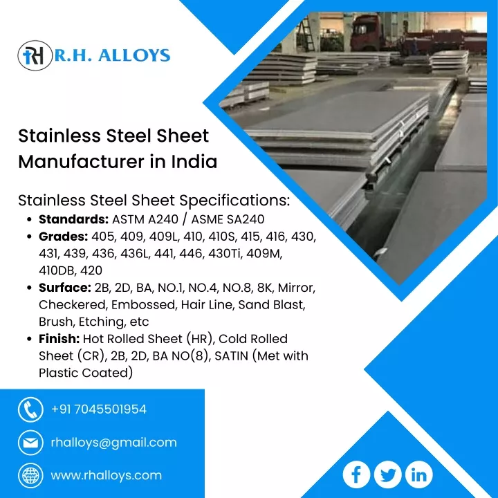 stainless steel sheet manufacturer in india
