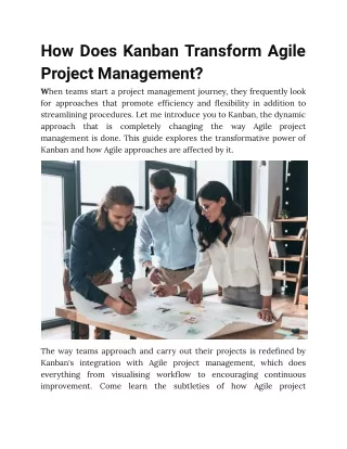 How Does Kanban Transform Agile Project Management
