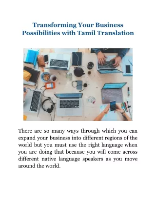 Unleashing Your Business Potential through Tamil Translation