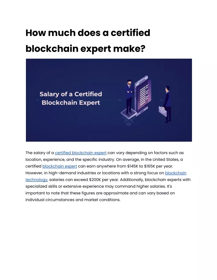 how much does a certified blockchain expert make