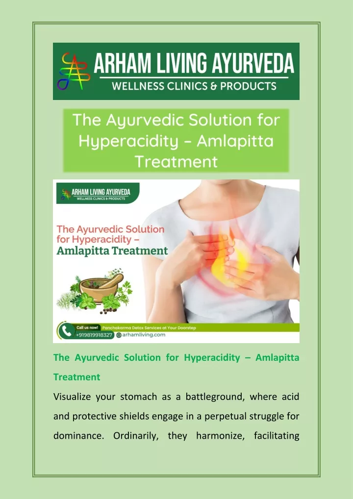 the ayurvedic solution for hyperacidity amlapitta