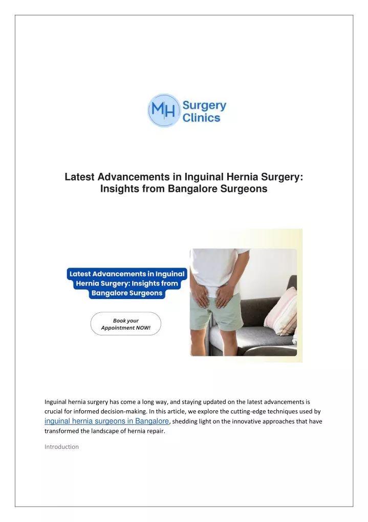 latest advancements in inguinal hernia surgery