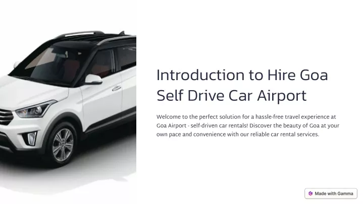 introduction to hire goa self drive car airport