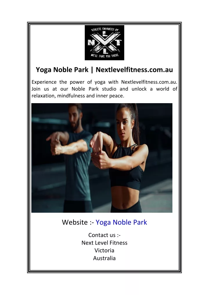 yoga noble park nextlevelfitness com au