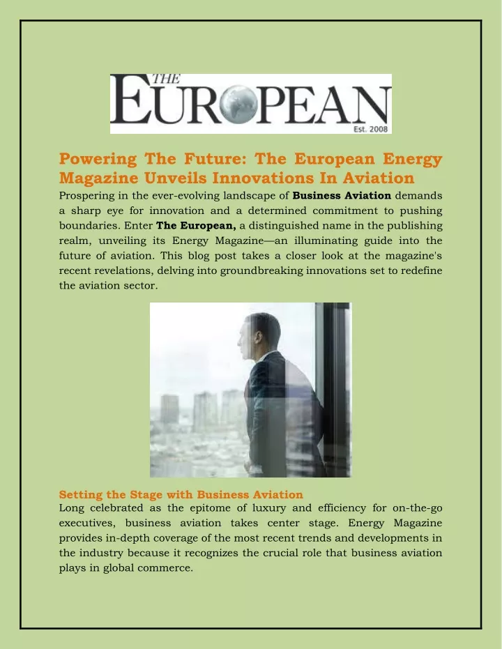 powering the future the european energy magazine