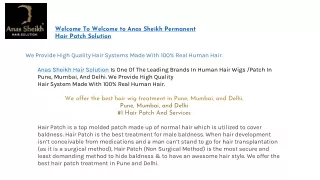 Permanent Hair Patch Solution in Pune