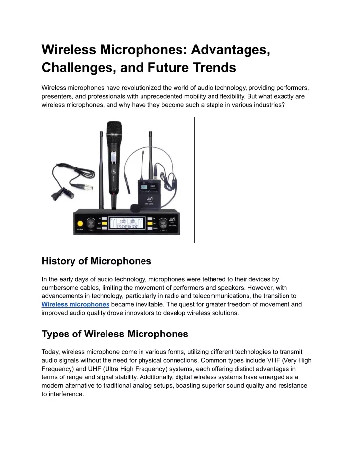 wireless microphones advantages challenges