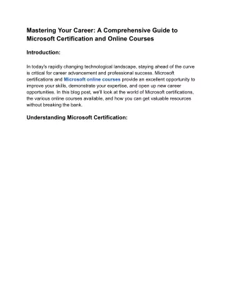 Mastering Your Career: A Comprehensive Guide to Microsoft Certification