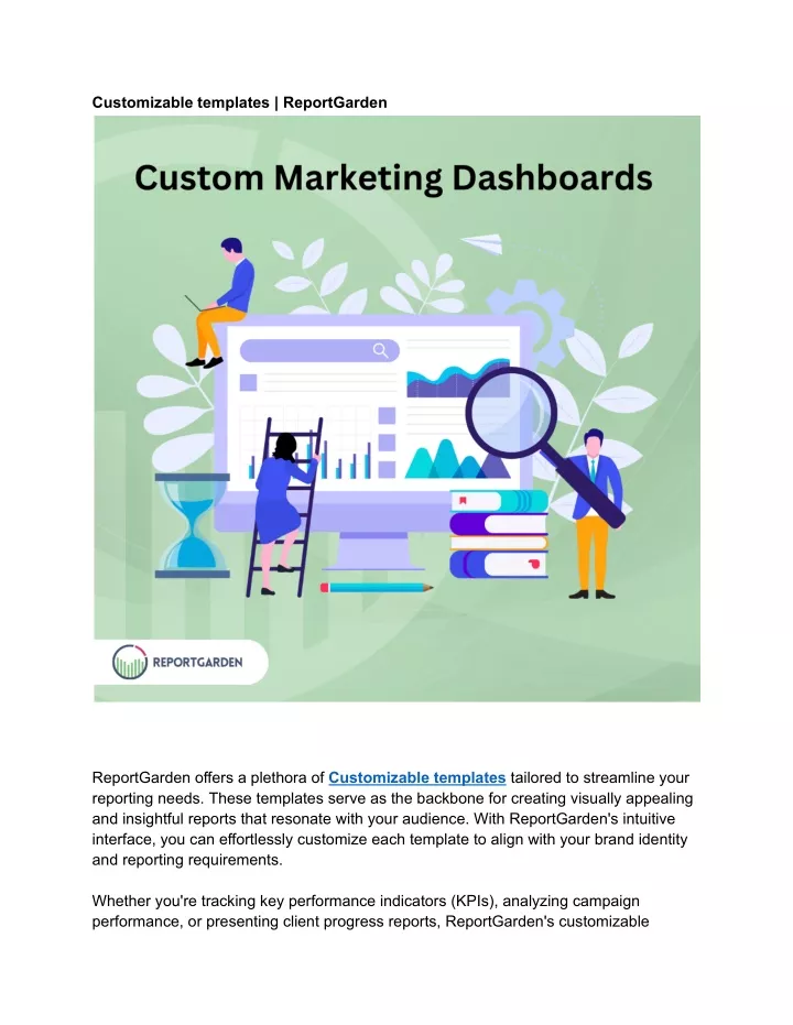 customizable templates reportgarden