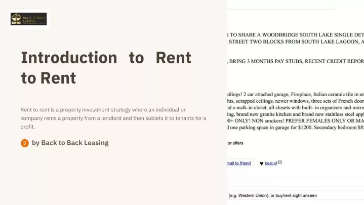 introduction to rent to rent
