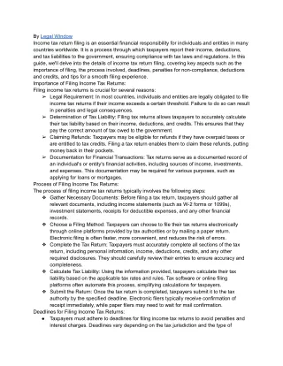 by legal window income tax return filing