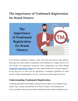 The Importance of Trademark Registration for Brand Owners
