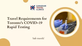 Travel Requirements for Toronto's COVID-19 Rapid Testing